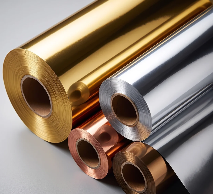 Hot stamping foil rolls in gold and silver